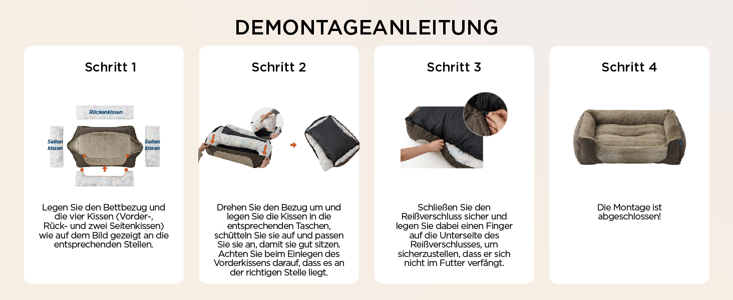 Ліжко для собак Bedsure великих порід – 89x63x17 см, зручне собаче ліжко, кошик для собак знімний, дихаючий, з антиковзким дном, м'яке ліжко для собак, (76 x 61 x 15 см, сірий)