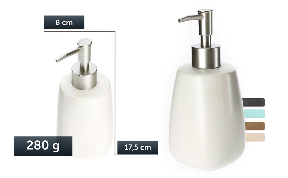 Дозатор мила KADAX: керамічний диспенсер для мила, мийного засобу та лосьйонів для ванної/кухні