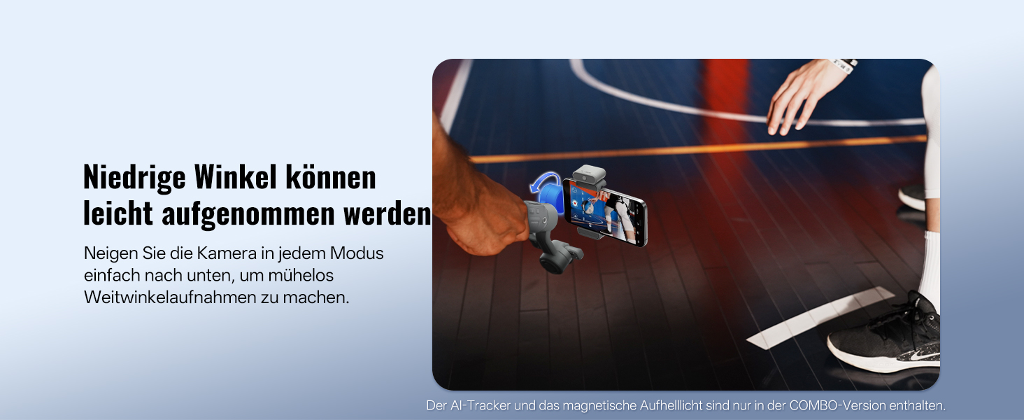 ZHIYUN CinePeer Smooth 5E: Стабілізатор для смартфона з підсвічуванням, штативом та жестами, до 300г