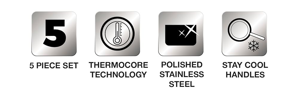 Набір каструль Morphy Richards Equip, 3 шт., нержавіюча сталь