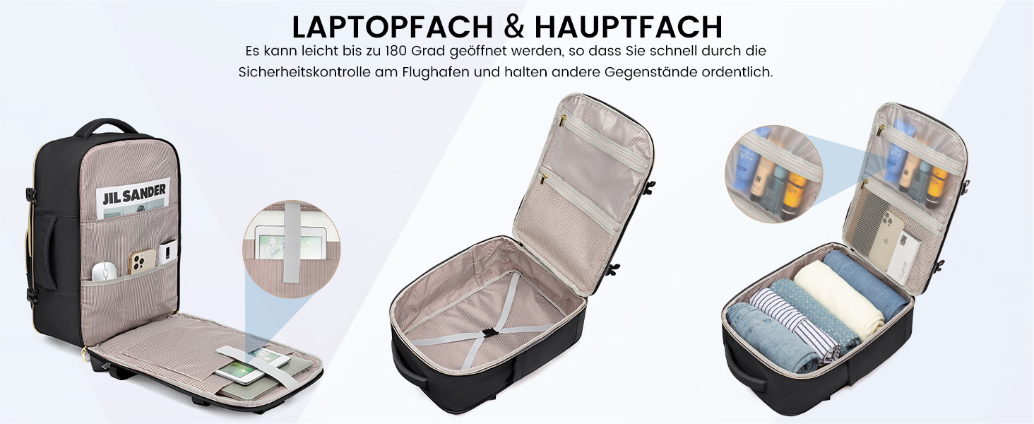 LOVEVOOK Рюкзак для ручної поклажі, 40L, водонепроникний, для ноутбука 17 дюймів, Easyjet, для подорожей, роботи, трекінгу, оливково-бежевий (18 дюймів, A-чорний)