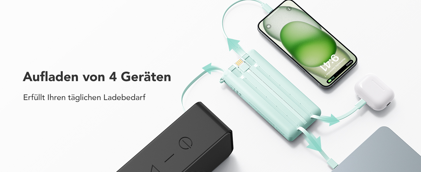 Power Bank VRURC 20000mAh з LED дисплеєм: швидка зарядка 22,5W, USB-C, для iPhone, Huawei, Samsung