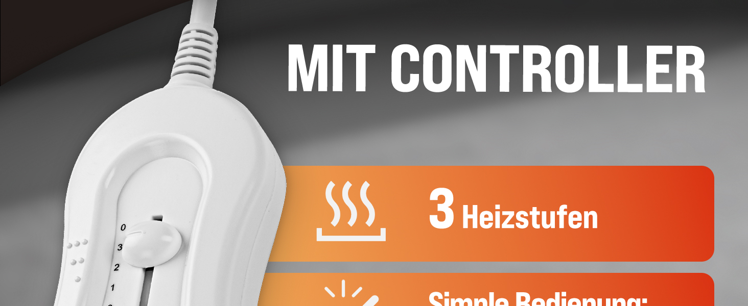 Електрична ковдра Monzana® 150x80 см, 3 режими нагріву, 60 Вт, біла, з захистом від перегріву, придатна для прання