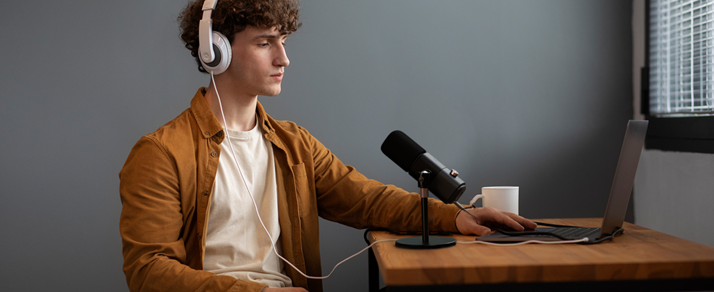 Конденсаторний мікрофон NearStream AM25X з підставкою: USB/XLR, для стрімінгу, подкастів, ігор (PC/PS5/PS4), з функцією моніторингу та шумозаглушення