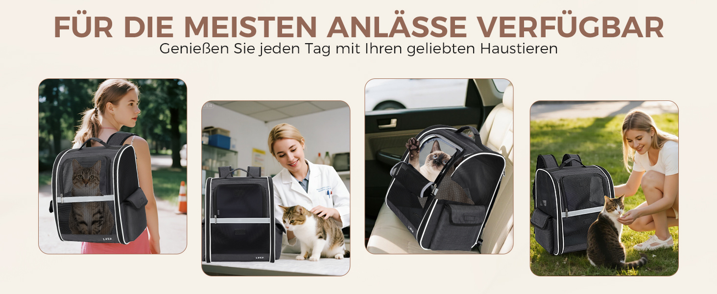 Рюкзак для собак та котів середніх та маленьких порід (2-8 кг), рюкзак-переноска з сіткою для прогулянок, подорожей, відпочинку на природі (чорний) M Чорний