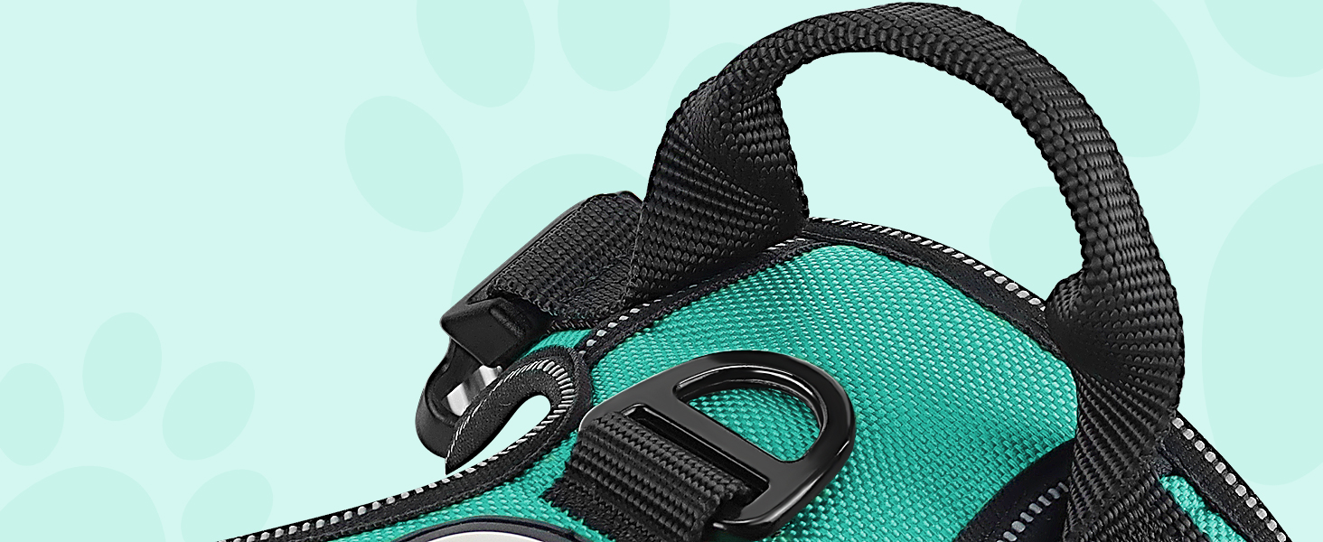 Нашийник для собак Joytale середнього розміру, світловідбиваючий, дихаючий, регульований з ручкою для тренувань, M (XL, 1 шт), блакитний