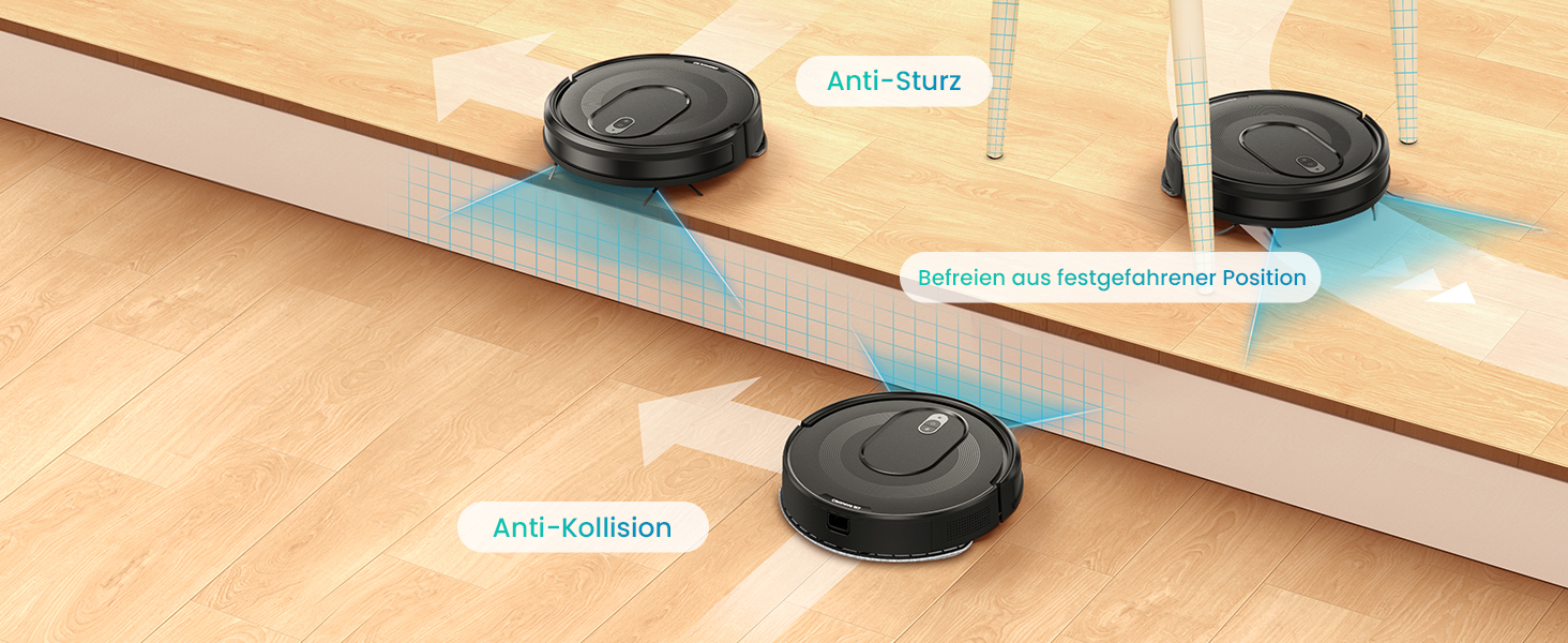 Робот-пилосос Vexilar W7 3-в-1 з функцією миття, потужність 4000Pa, 120 хв роботи, керування через додаток/пульт, для тварин, килимів та твердих поверхонь