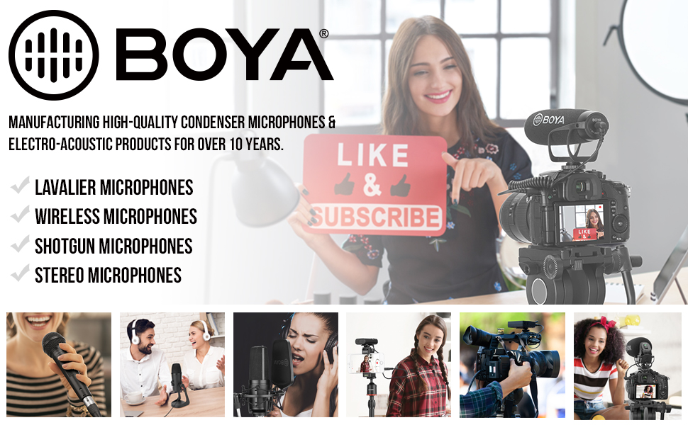 BOYA BY-M1 Металевий кліп-мікрофон 3.5mm для смартфонів, DSLR, відеокамер, аудіорекордерів та ПК (з вітрозахистом)