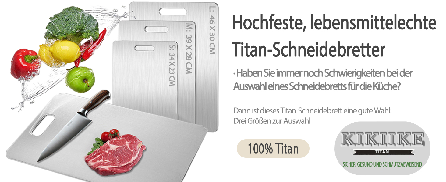Ніжкова дошка Titan 2025: 100% титан, кухонна, двостороння, з антипригарним покриттям (34 x 23 см)