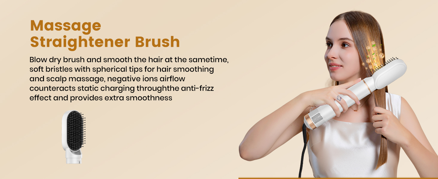 Набір для укладки волосся 6 в 1: фен-щітка, плойка, випрямляч, термощітка, фен, локони. 110000 об/хв.