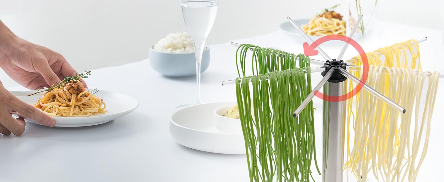 Сушарка для макарон KITCHENDAO на 3 кг, компактна, з обертовою системою, знімна для легкого чищення, нековзкі ніжки