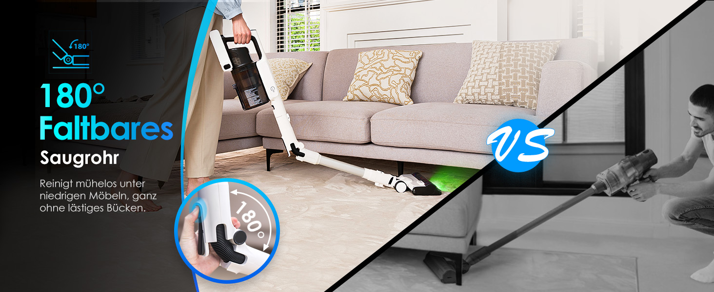 Бездротовий пилосос Tineco PURE ONE A50S Plus: потужний акумуляторний вертикальний пилосос з контейнером 1 л та турбощіткою ZeroTangle для видалення шерсті тварин. Ідеально підходить для твердих підлог.