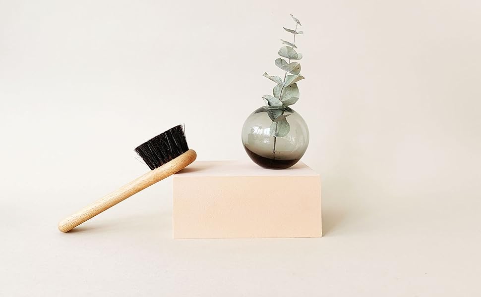RUHI Monastery Brush Face/Copper Brush/Face Brush Copper, natural bristles & plastic-free for dry brushing massage/made in DE/Ionic Dry Brush Face/FSC-certified beechwood