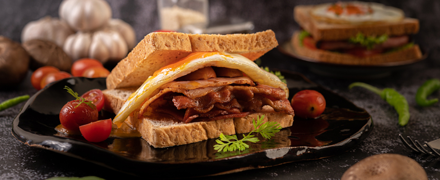 Тостер Aigostar 750W з 7 рівнями підсмажування, функціями розморожування та підігріву, 2 слоти для тостів, чорний