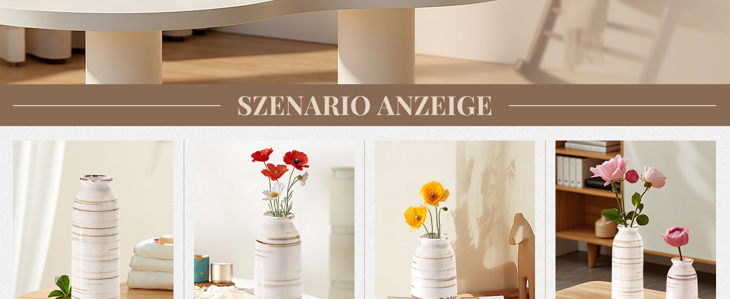 Керамічні вази 3 шт., сучасний мінімалізм, декор для дому, вази для сухоцвітів, вітальня, бежевий