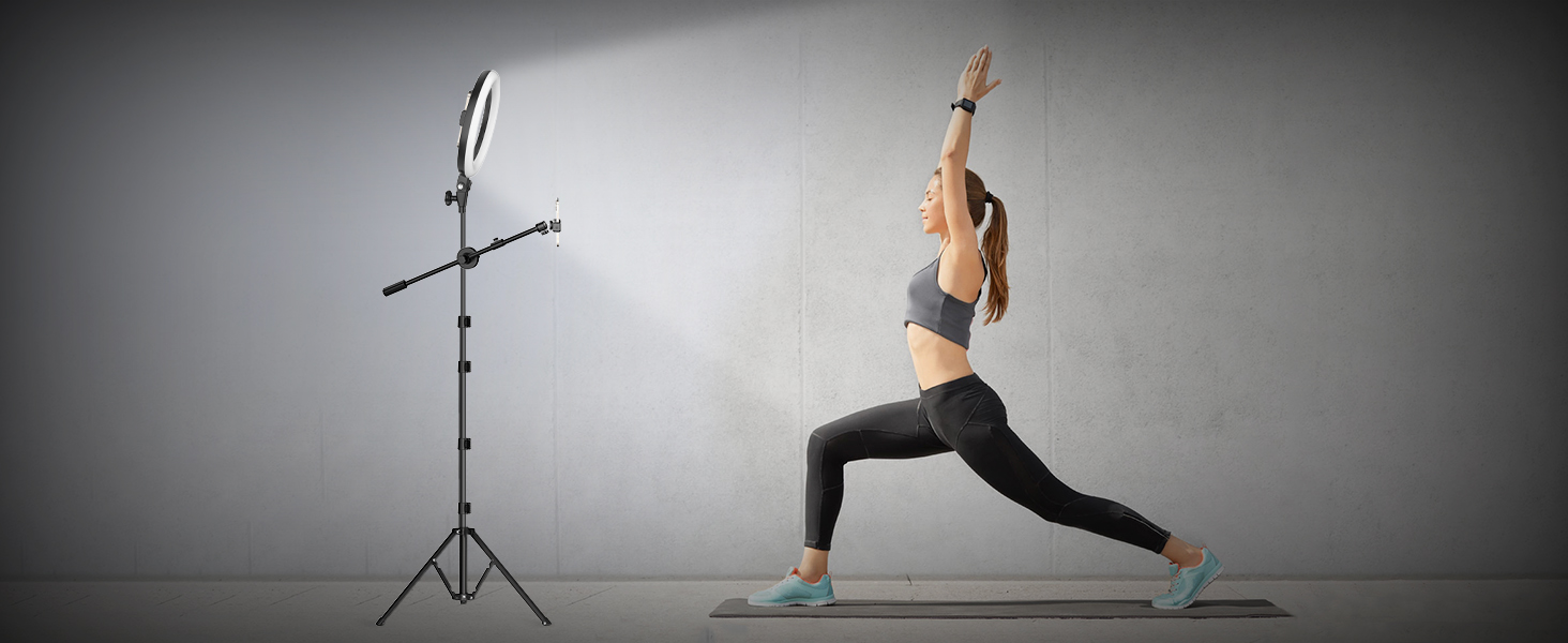 Настільний штатив з кільцевим світлом – подвійний тримач для 2 смартфонів, регульоване кільцеве світло з металевим штативом, 10.5' для коучингу/фуд-блогерів/влогів/мейк-апу/DIY