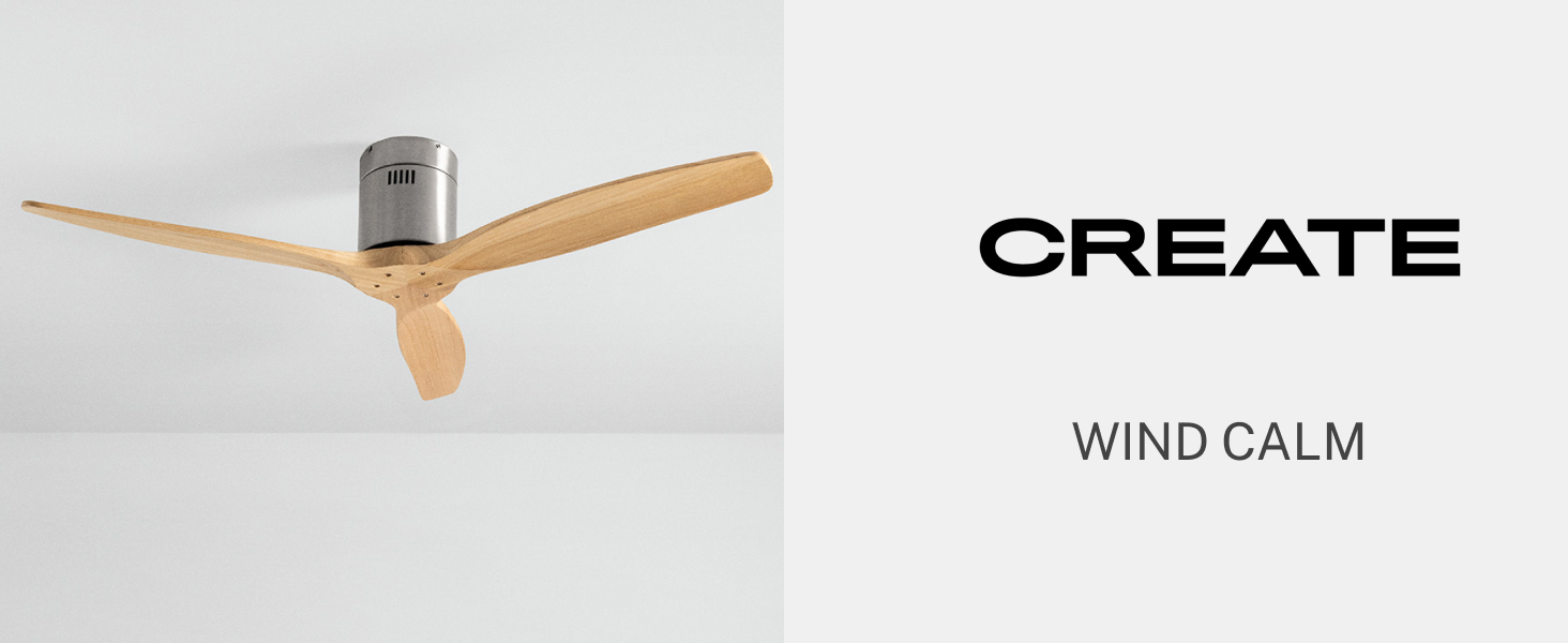 Вентилятор стельовий WINDCALM M/ з підсвічуванням, Нікель, Колір світлого дерева, з пультом, 40W, Ø132cm, DC-двигун, літньо-зимовий режим, таймер 1-4 год