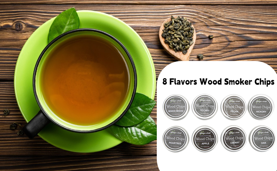 Тріски для коптирки та коктейльного смокера, 8 смаків, тріски з дерева, тріски для смокера, легко використовувати, тріски для віскі