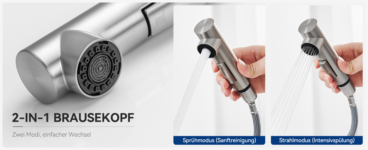 Змішувач кухонний CECIPA Hochdruck, висувний, з дозатором води, чорний, нержавіюча сталь, 360° поворот, ×207B (L-подібний, для високого тиску)