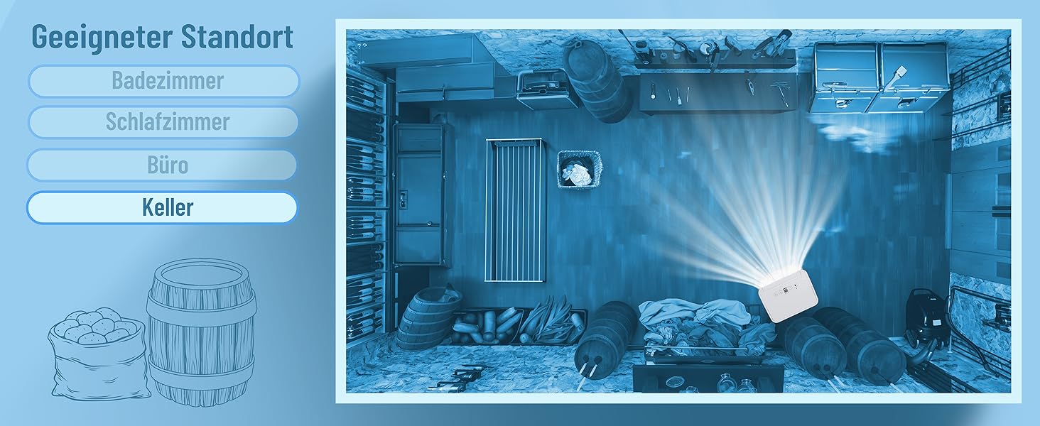 Noaton® DF 4212 - Електричний осушувач повітря 13,2 л/добу, для квартири та підвалу, з таймером та захистом від переливу