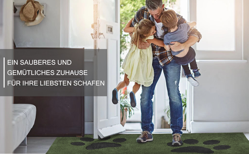 Килимок для підлоги FCSDETAIL 50x80 см, водонепроникний, зносостійкий, для дому, від бруду та вологи, для собак, вхід, зелений