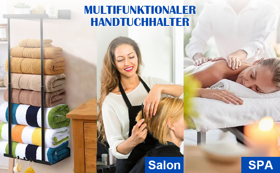 Тримач для рушників без свердління, висувний, чорний. Регульована ширина 38-75 см, з полицею для зберігання. Для ванної кімнати.