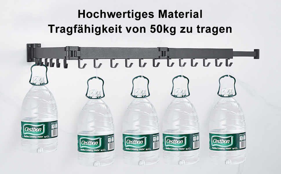 Складаний сушильник для білизни Honeyhouse з кріпленням до стіни, чорний