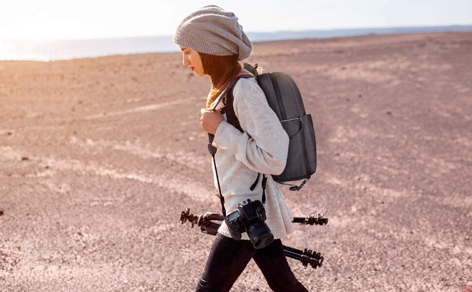 Рюкзак для камери CADeN, водовідштовхуючий, для DSLR Canon, Nikon, Sony, зі штативом, чорний