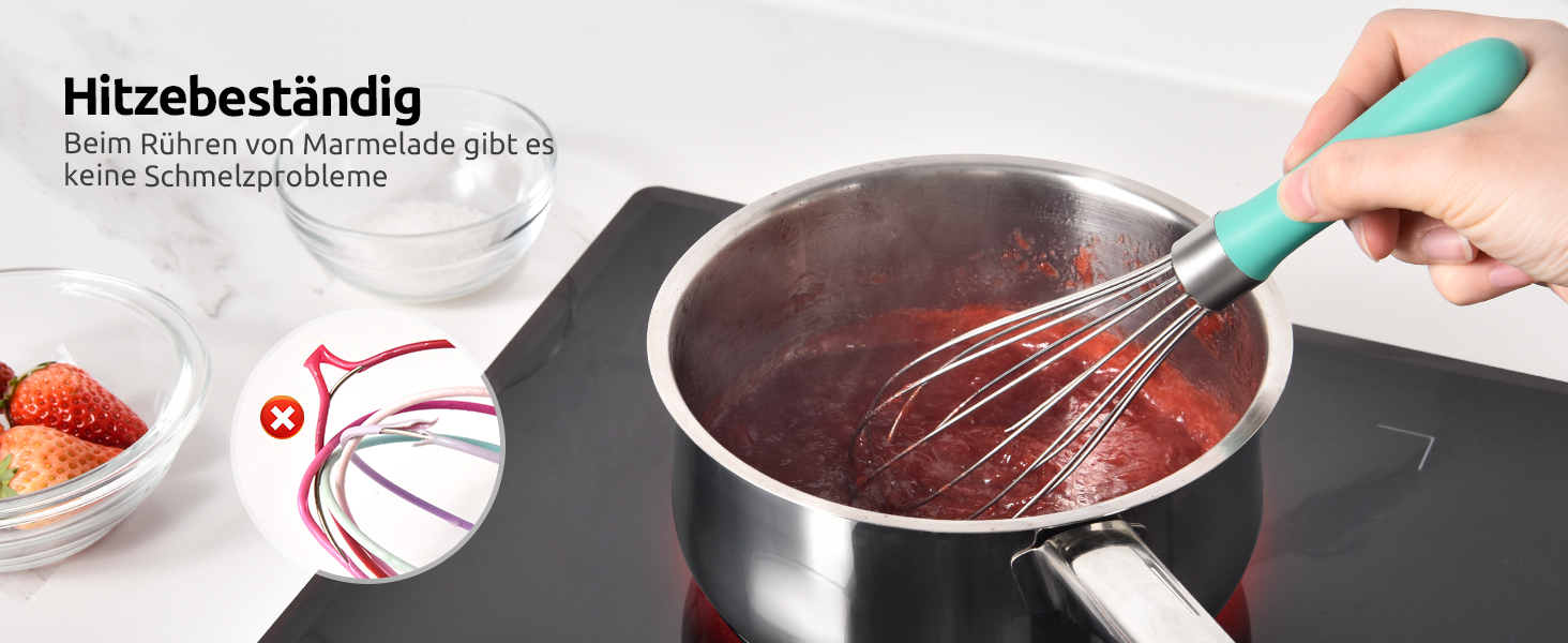 Міксер кухонний U-Taste зі сталі 18/10, 30 см, 12 гнучких дротів, силіконовий грибок