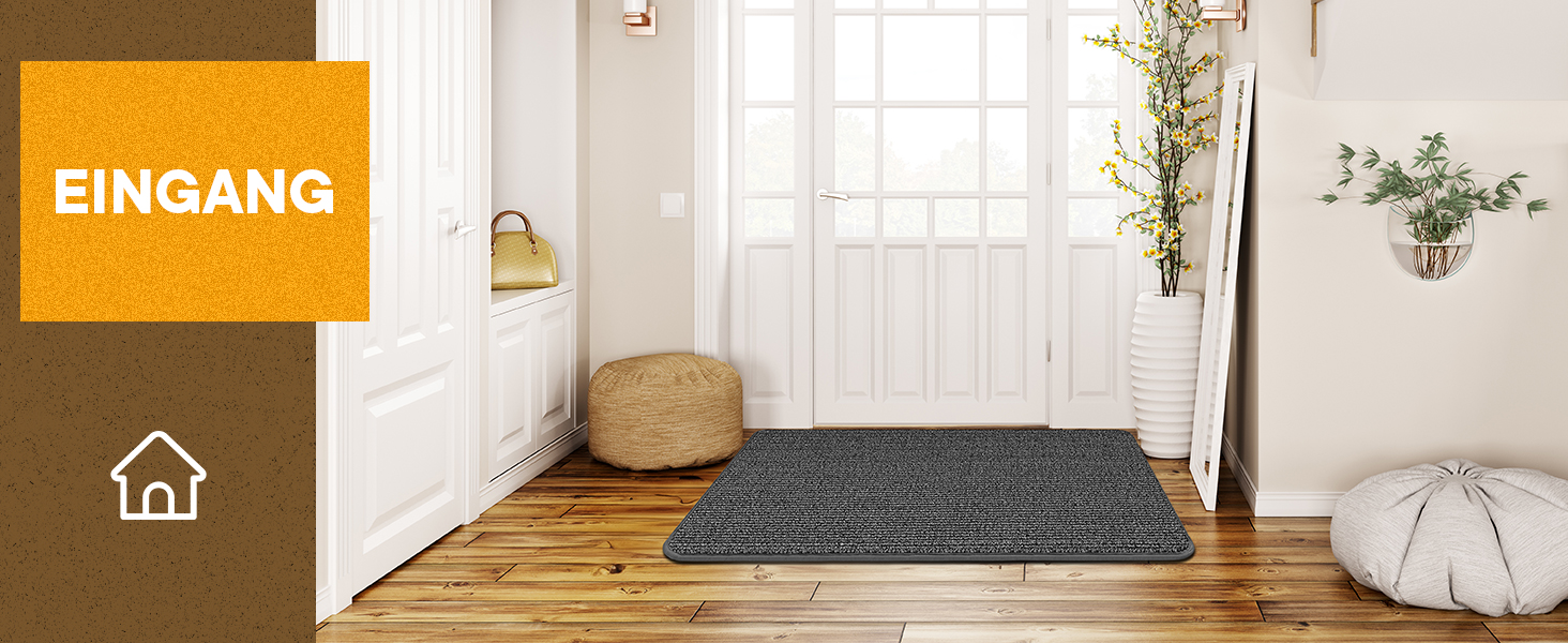 При entryway килимок Mibao 50x80 см, вологопоглинаючий антиковзаючий килим для вхідних дверей, світло-сірий