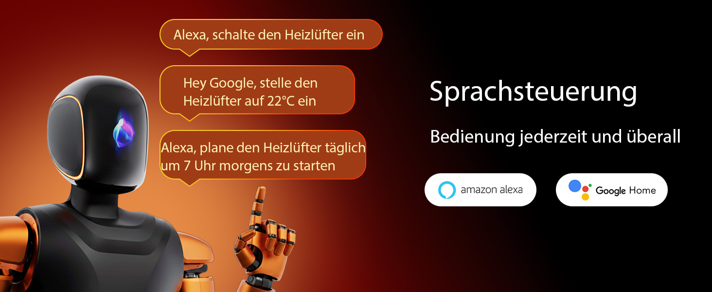 Розумний обігрівач з функцією охолодження, 1800W, WiFi, керування через додаток/Alexa/Google Assistant, для дому, офісу, спальні, чорний