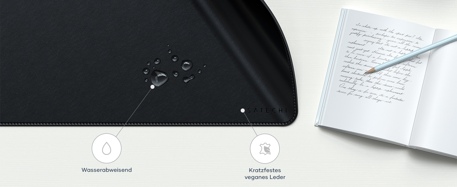 Килимок для миші SATECHI преміум PU шкіра, великий, чорний 68x31.5 см – для офісу та дому