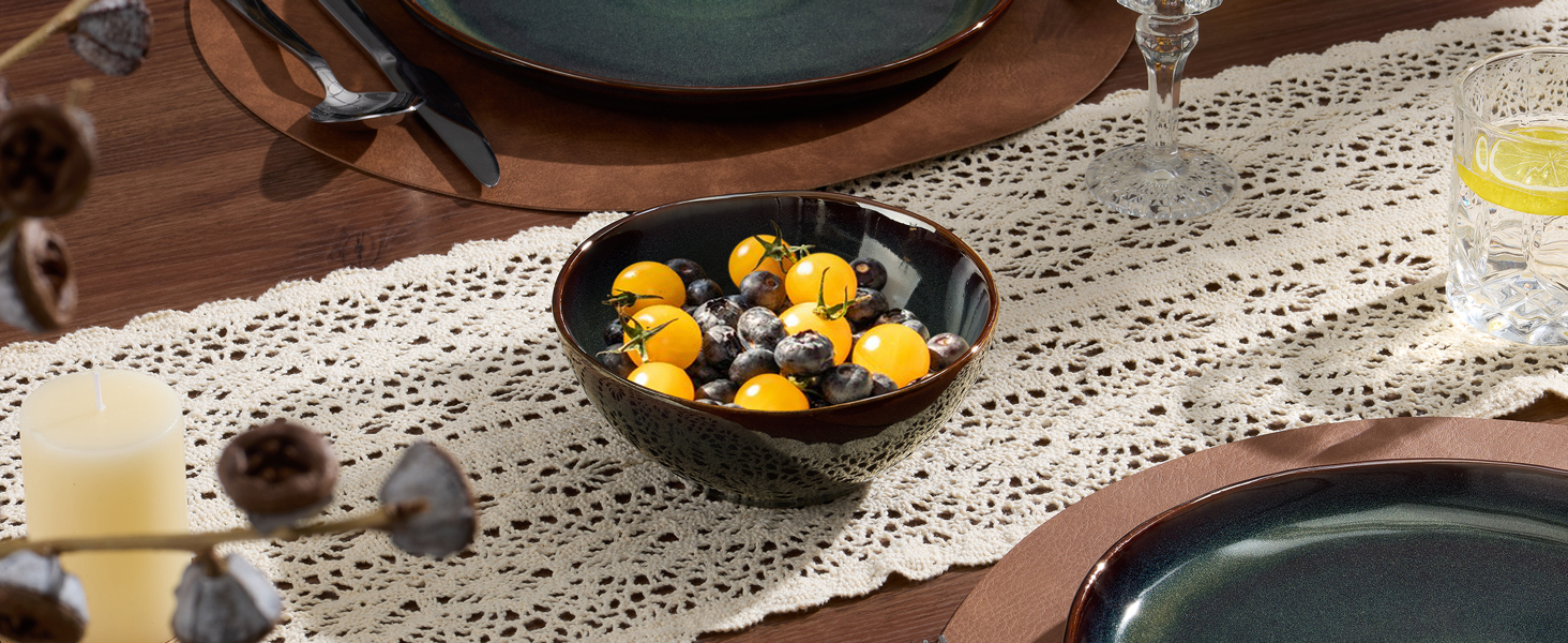 Сервіз Joyfair на 6 осіб, 24 предмети, кераміка, реактивний Tundra Green