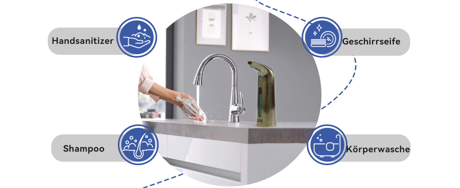 Автоматичний безконтактний дозатор мила з 4 рівнями регулювання, 400 мл, електричний, на батарейках, для встановлення на стіл, з інфрачервоним датчиком (Бронзовий), 400 мл, Бронза