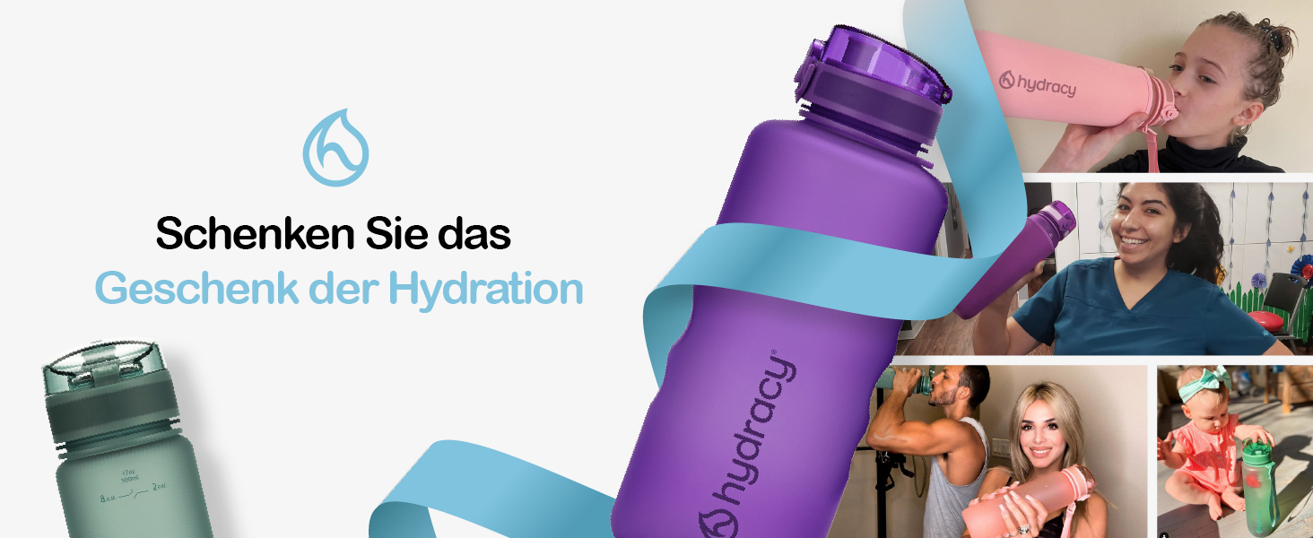 Пляшка для води Hydracy з соломинкою та мітками часу 2л - Спортивна пляшка без BPA, герметична, не конденсується - Moonlight Green