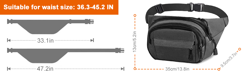 Водонепроникна поясна сумка - поясний ремінь для жінок та чоловіків, підходить для походів, кемпінгу, їзди на велосипеді та подорожей (Сірий Big)