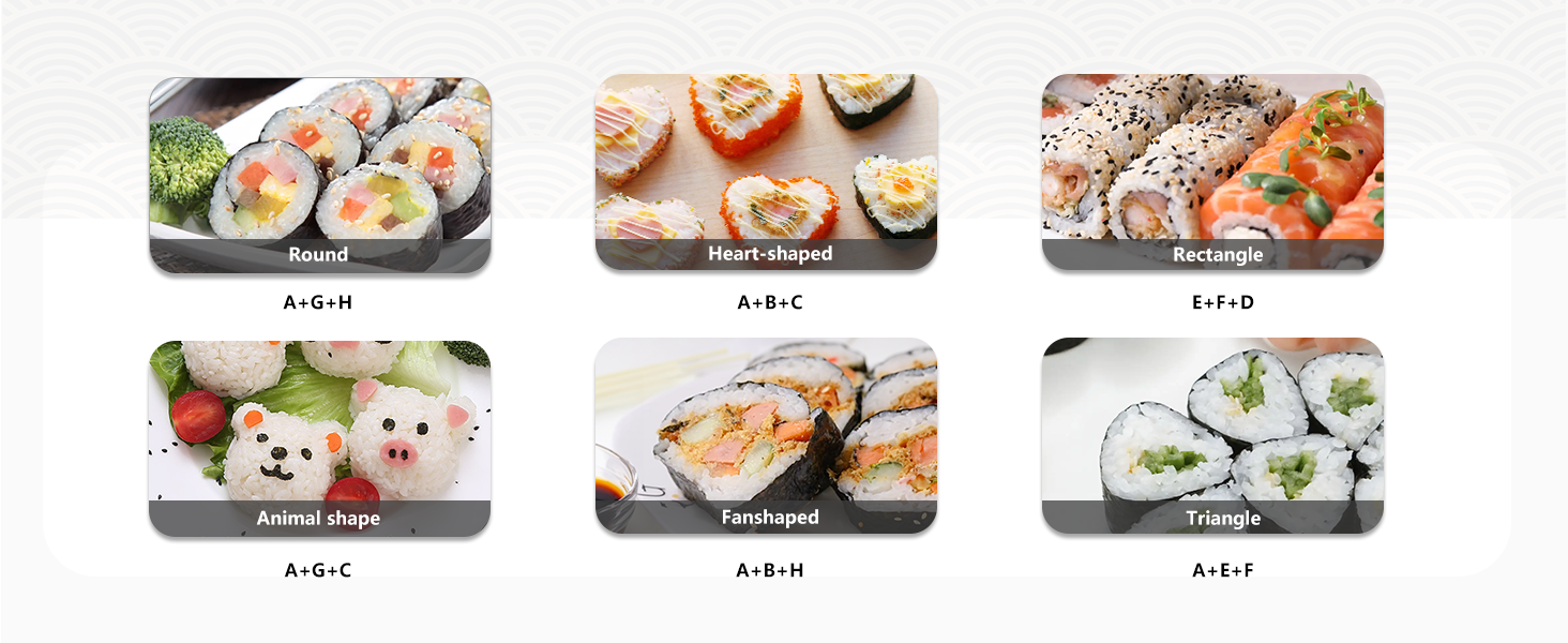 Набір для приготування суші, 20 предметів, для початківців, з формами для ролів, виделкою, ножем, килимком для скручування, палочками, повний комплект (Чорний)