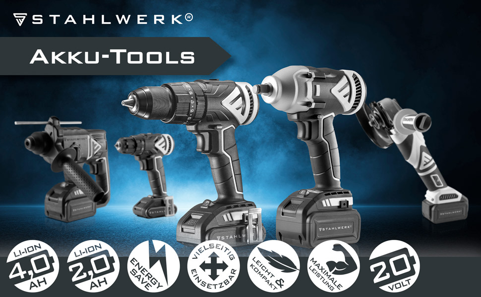 Акумуляторний шуруповерт STAHLWERK 18V Brushless з набором: акумулятор, зарядний пристрій, кейс (ABS-18 ST)