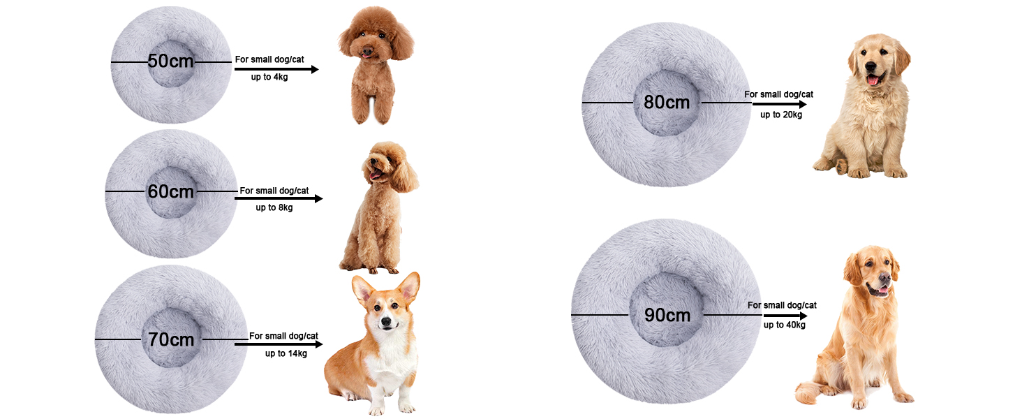 Кругле ліжко для котів та собак Nisrada, 60 см, рожеве, з неслизьким дном