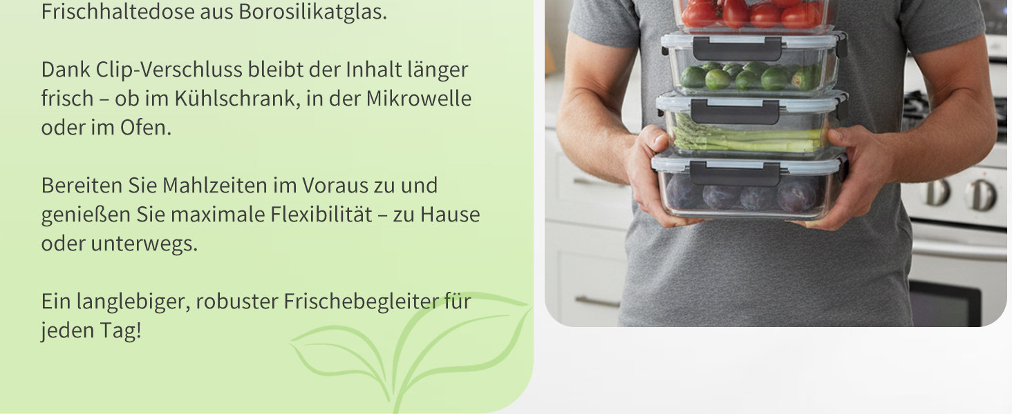Набір контейнерів для зберігання їжі з боросилікатного скла з кришкою, BPA-free, не протікають, для мікрохвильової печі, духової шафи, посудомийної машини, для приготування їжі на тиждень (Meal Prep) – рожевий (SA1637)