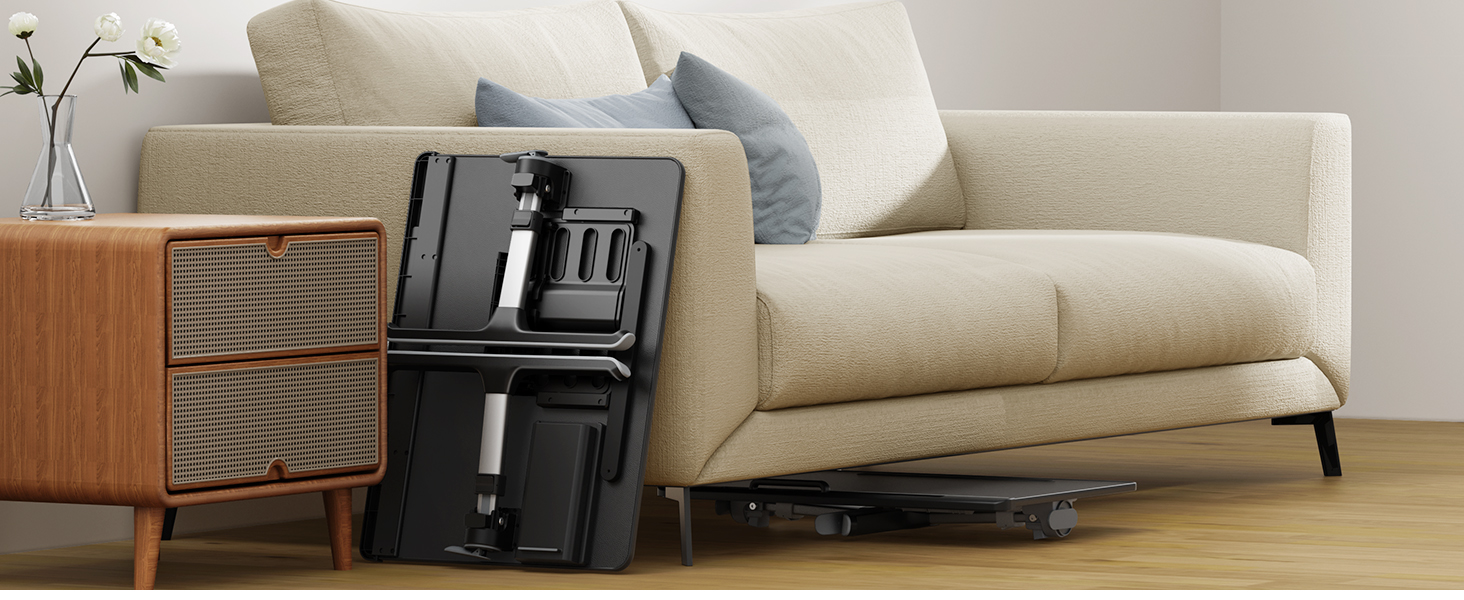 Столик для ноутбука SAIJI 60x45 см з регульованою висотою, з підставкою для книг, ящиком та кріпленням для планшета. Чорний.