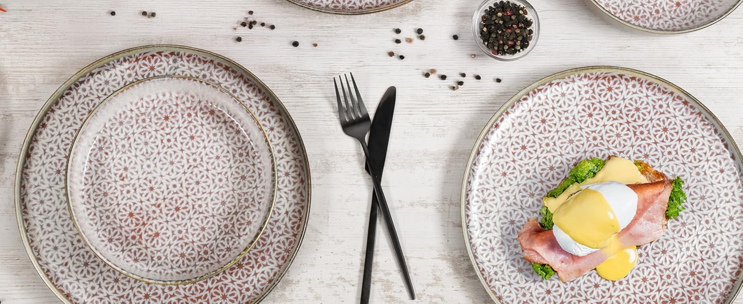 Набір кавових чашок Moritz & Moritz ALHAMBRA (6 шт.) - 380 мл, порцеляна, з ручкою - для кави, чаю, капучино