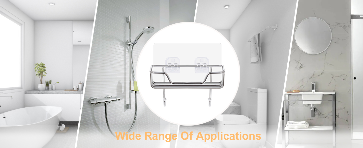 Тримач для мила без свердління Uten, нержавіюча сталь, самоклеючий, з 2 гачками, для мила та губки, для душу, ванної кімнати, кухні, сріблястий