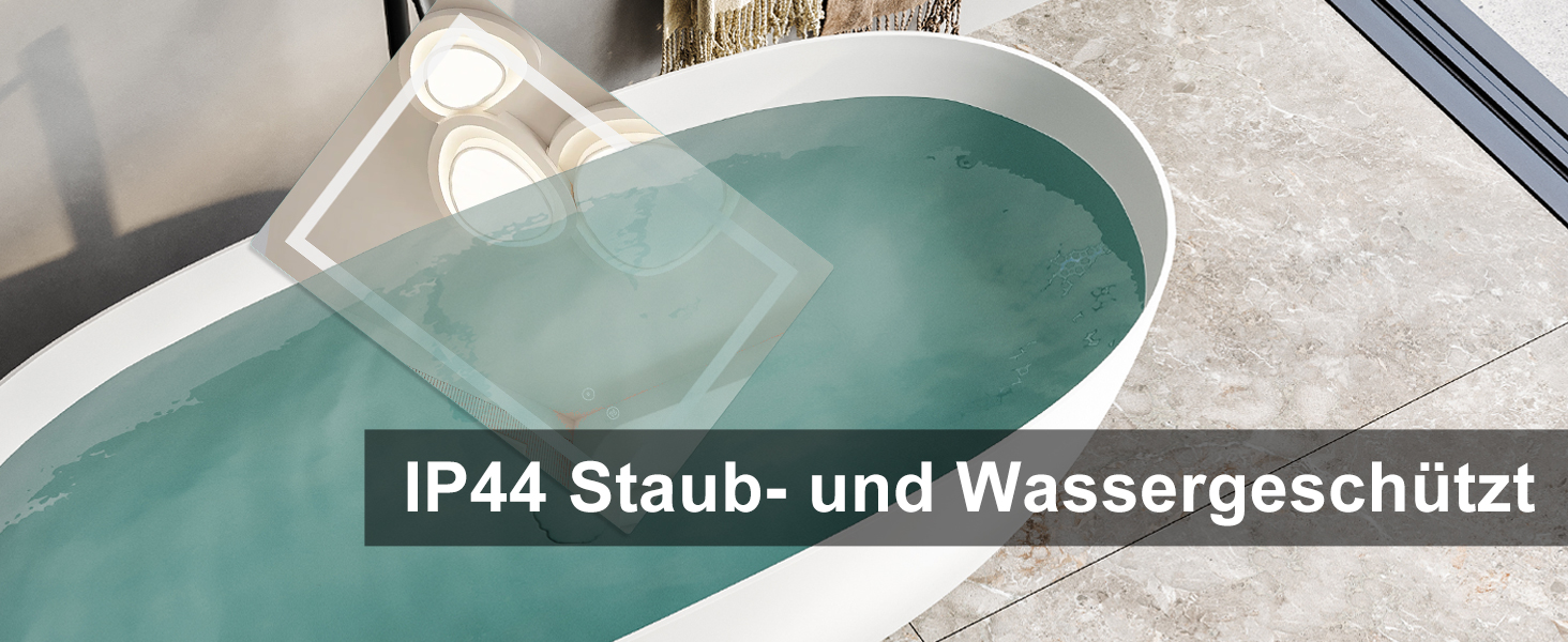 Дзеркало для ванної кімнати Sanitemodar LED 50x70 см з підсвічуванням, протизапотівальне, з сенсорним вимикачем