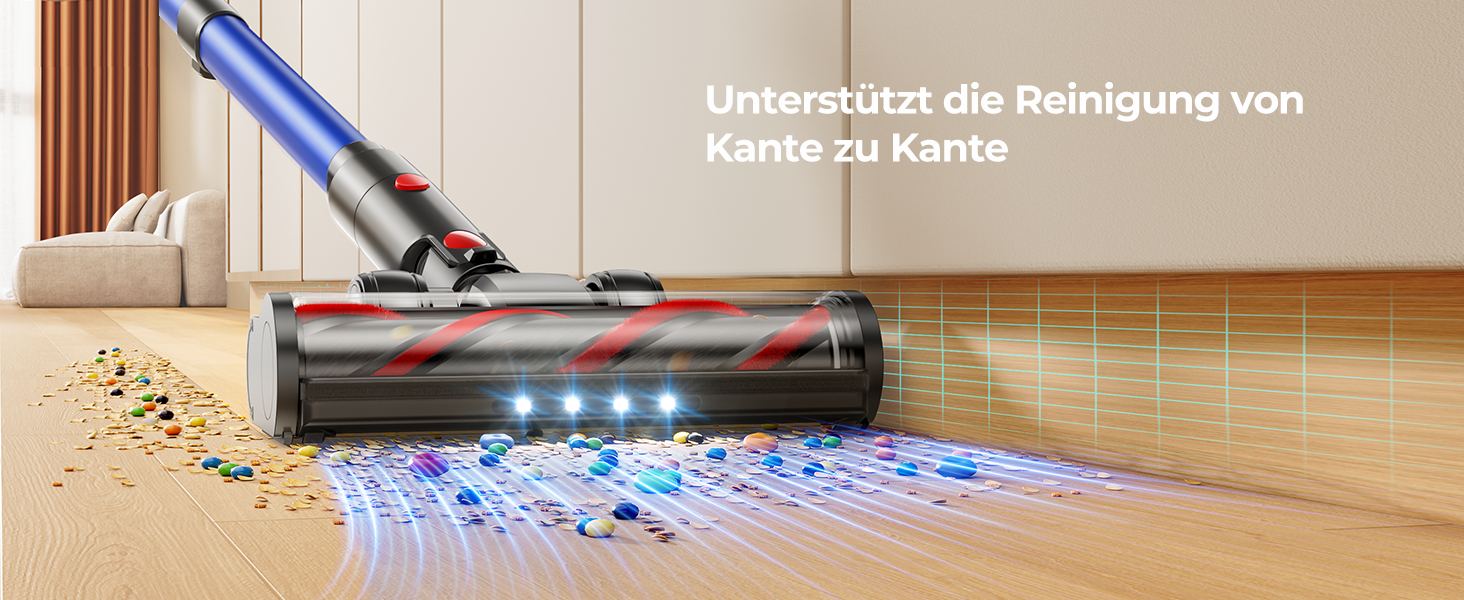 Бездротовий пилосос Fieety 550W з акумулятором, 45000Pa, 60 хвилин роботи, 6-в-1, тихий, з арома-пластиною, для твердих поверхонь, килимів та шерсті тварин