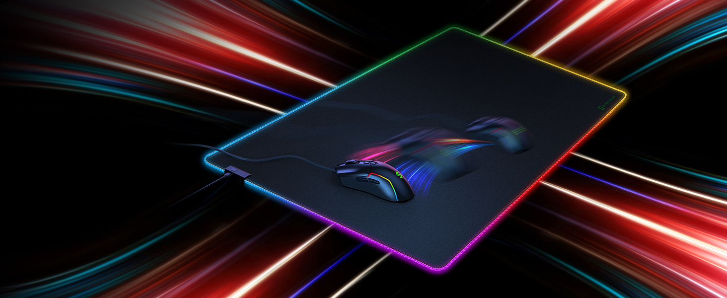 Ігрова мишка Pad Black Shark Manta P3 XL (90x40 см) - килимок для миші з RGB підсвічуванням, вологостійкий, чорний