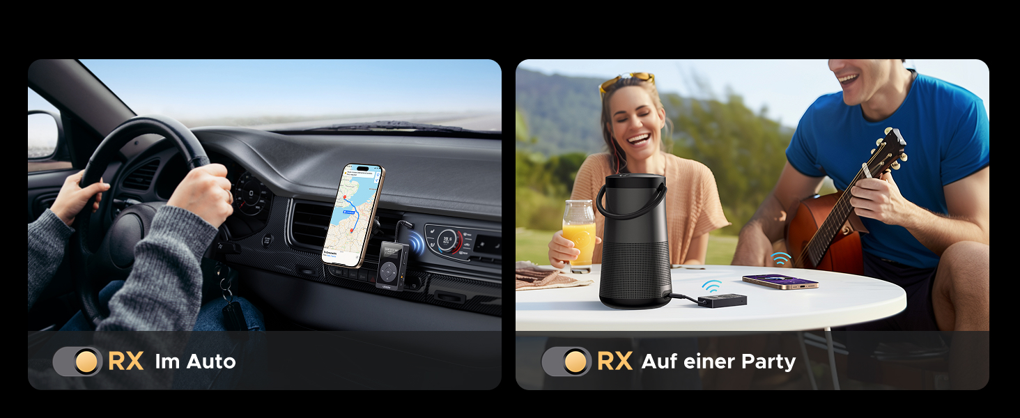 Bluetooth адаптер 2-в-1 UGREEN aptX: трансмітер та ресивер, версія 5.3