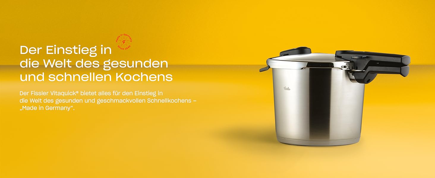 Каструля-скороварка Fissler Vitaquick 4.5 л, Ø 22 см, нержавіюча сталь, 2 режими приготування, Made in Germany, індукційна плита