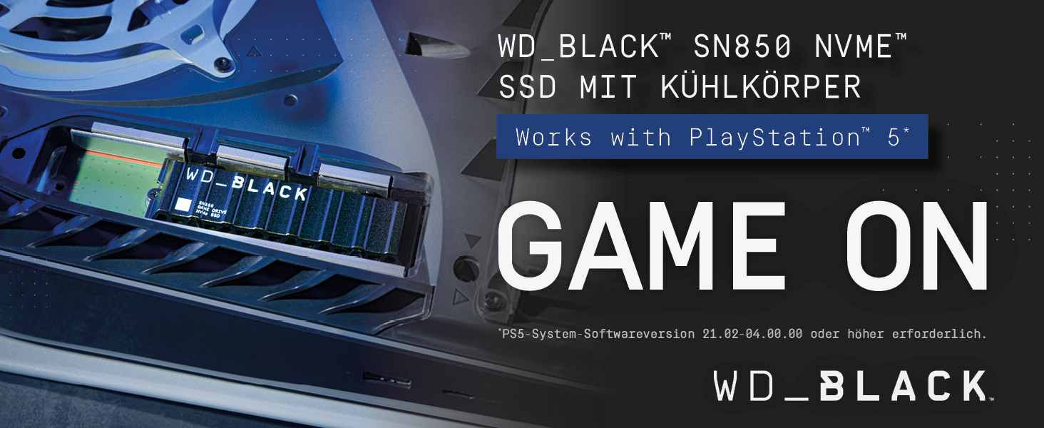 SSD WD_BLACK SN850 з радіатором 500GB NVMe PCIe Gen4 – ігровий накопичувач для PlayStation 5