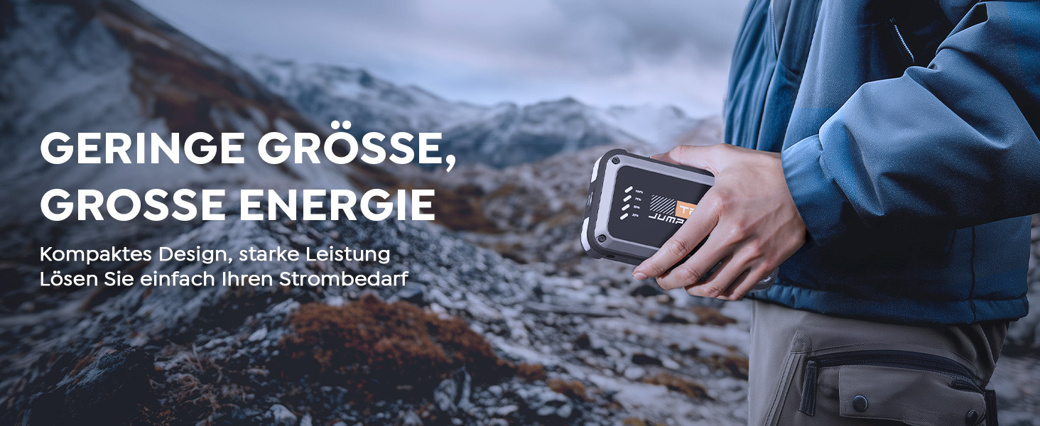 Powerbank Starthilfe TREKURE 4000A для автомобіля: 9.0L бензин/8.5L дизель, LED ліхтарик